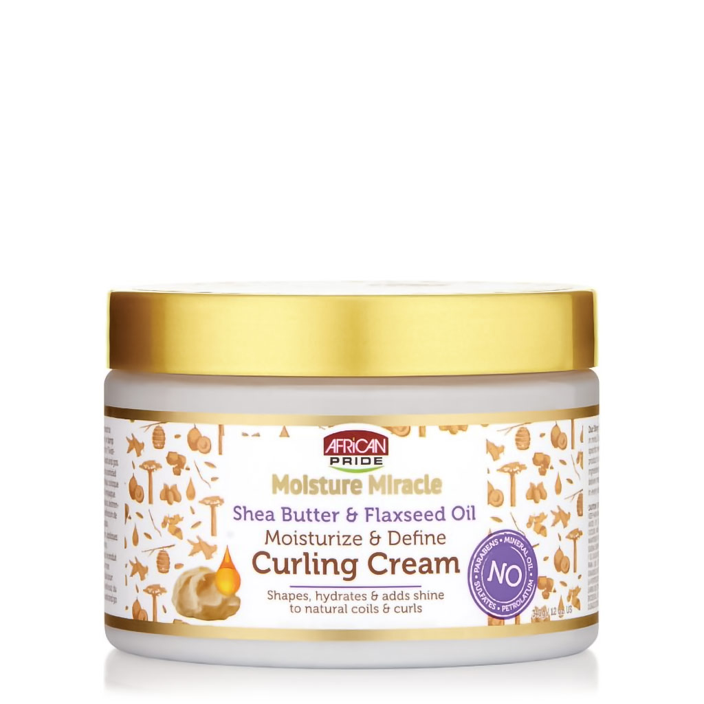 African Pride Moisture Miracle Shea Butter & Flaxseed Oil Curling Cream (12 oz.)